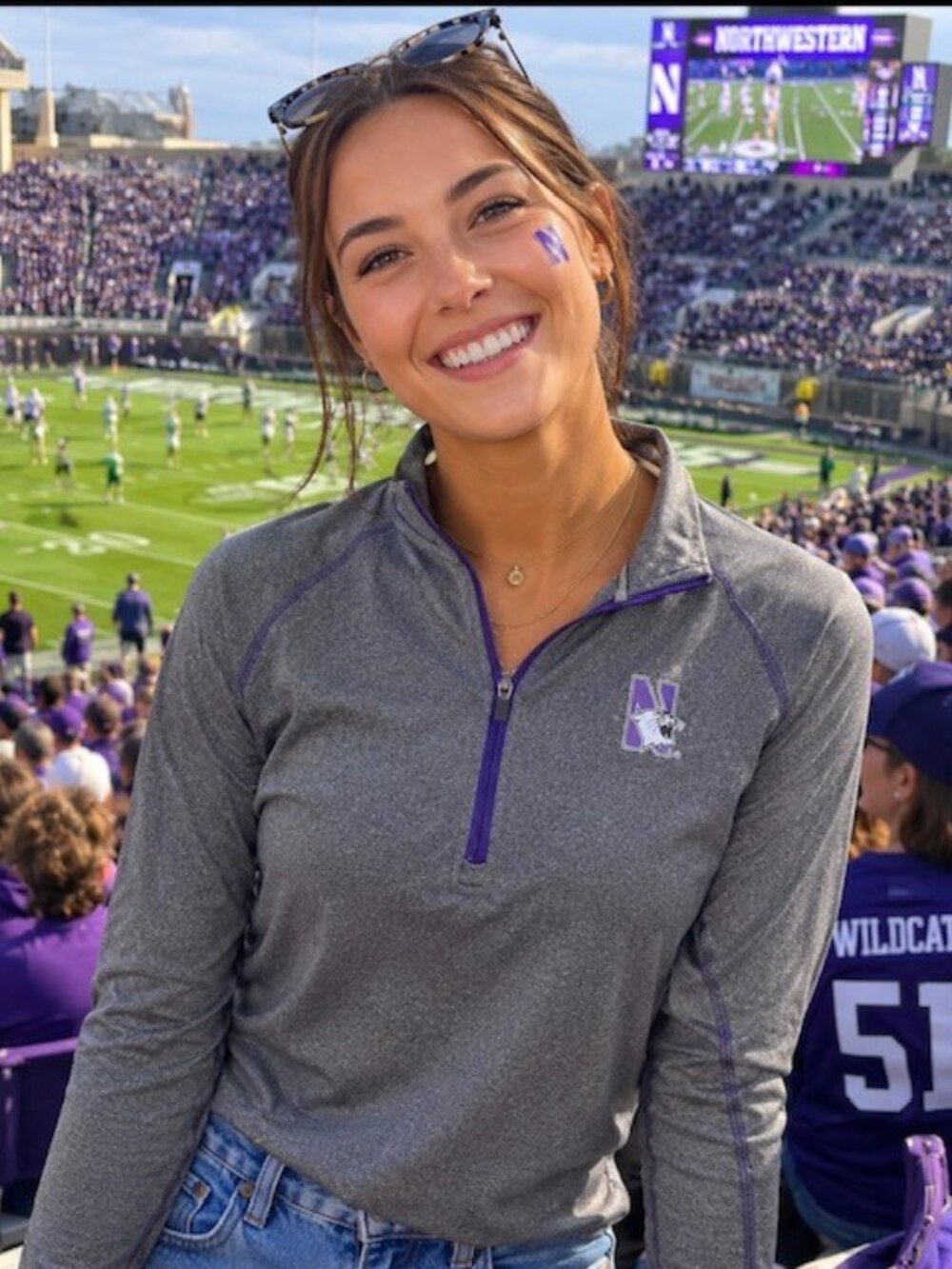 Women's "Northwestern Wildcats" 1/4-Zip Pullover